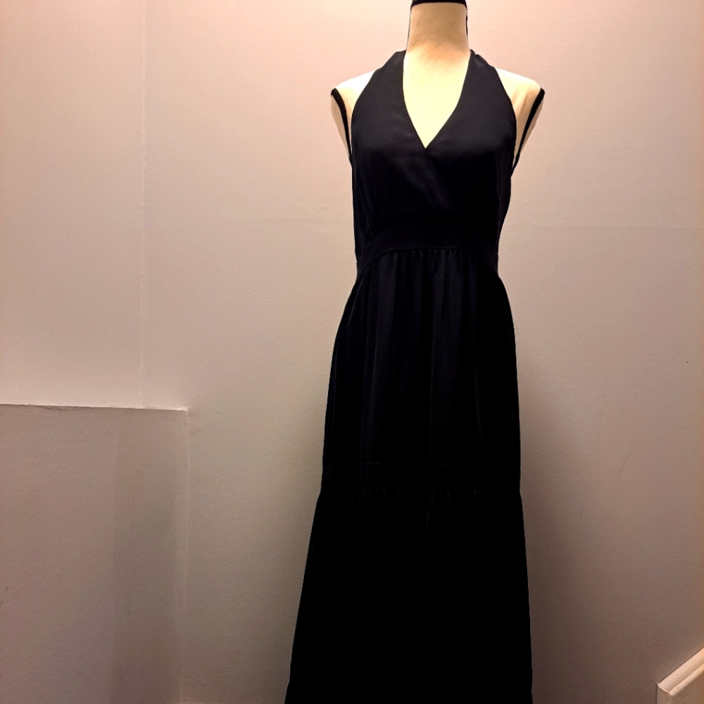 Black Talbot's maxi dress with halter tie back size 6